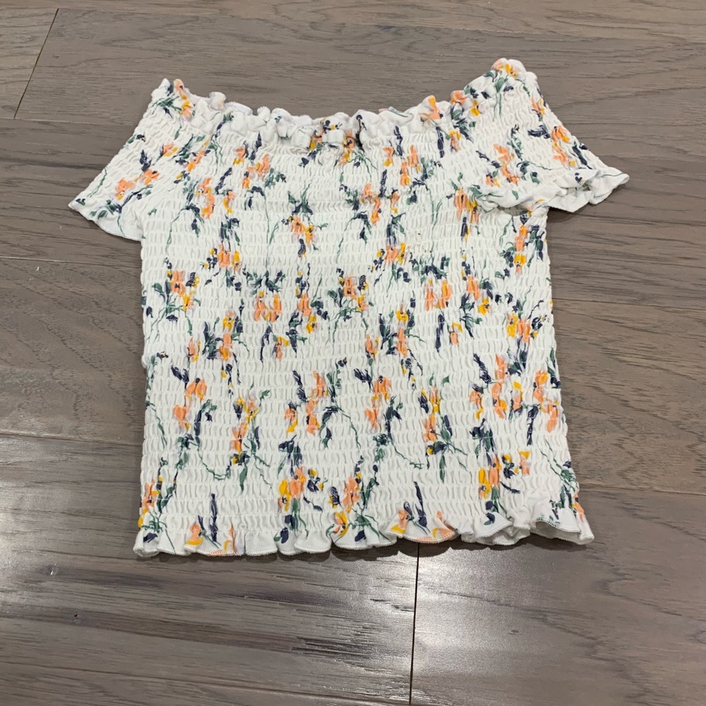 ruffled floral shirt